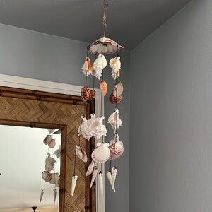 EUC Multicolor Hanging Assorted Real Natural Sea Shells Wind Chimes 21" Long